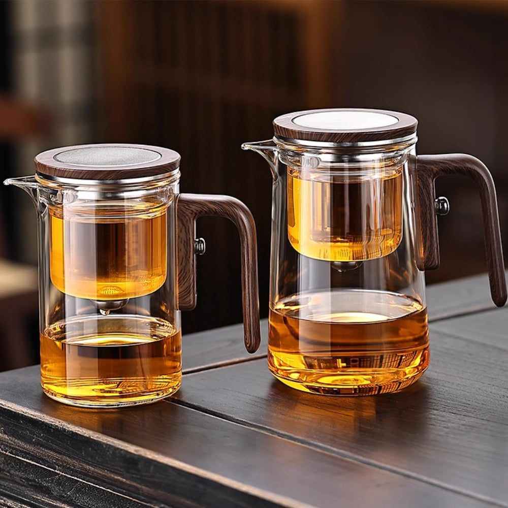 Full glass tea water separation magnetic bubble teapot