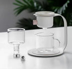 Glass mini freshly ground tea coffee filter pot