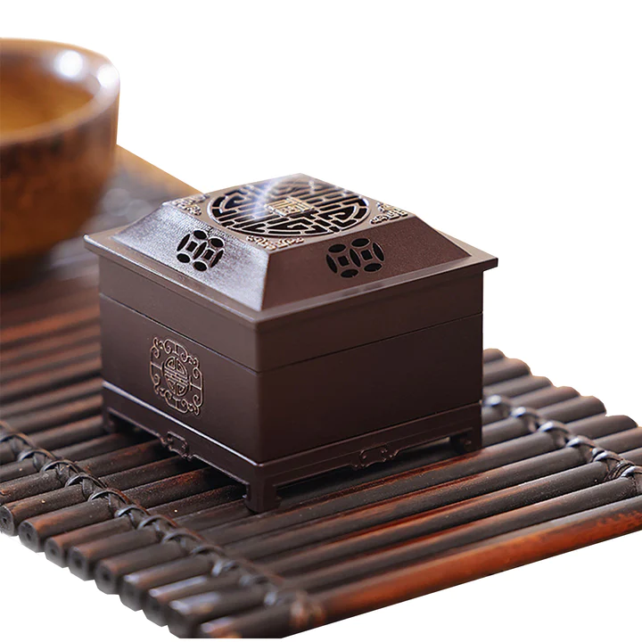 Pure copper square incense burner set
