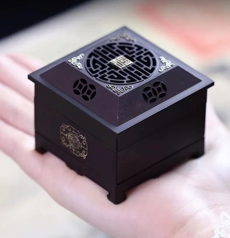 Pure copper square incense burner set