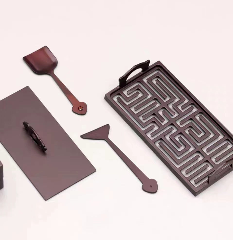 Pure copper incense burner set