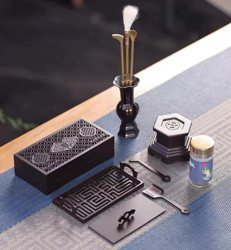 Pure copper incense burner set