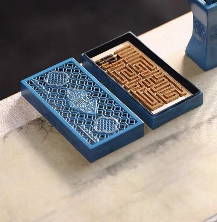 Blue Pure Copper Incense Burner Set