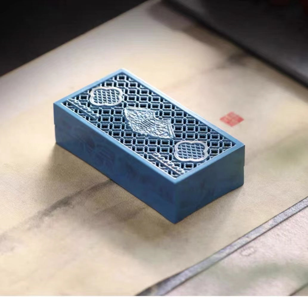 Blue Pure Copper Incense Burner Set