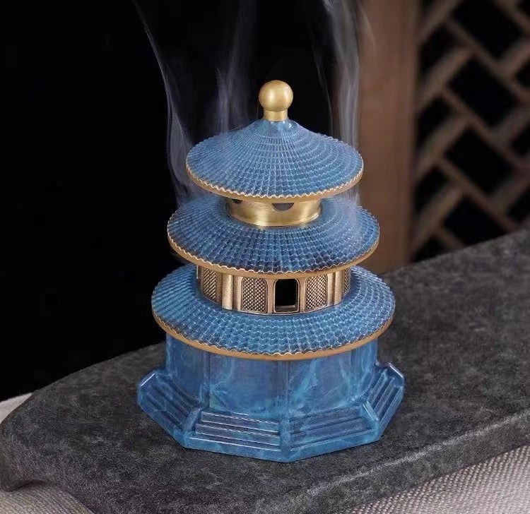 Pure copper tower incense burner