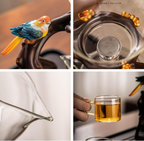 Creative Bird Semi Automatic Drip Diversion Rotating Bowl with Infuser Teapot Set