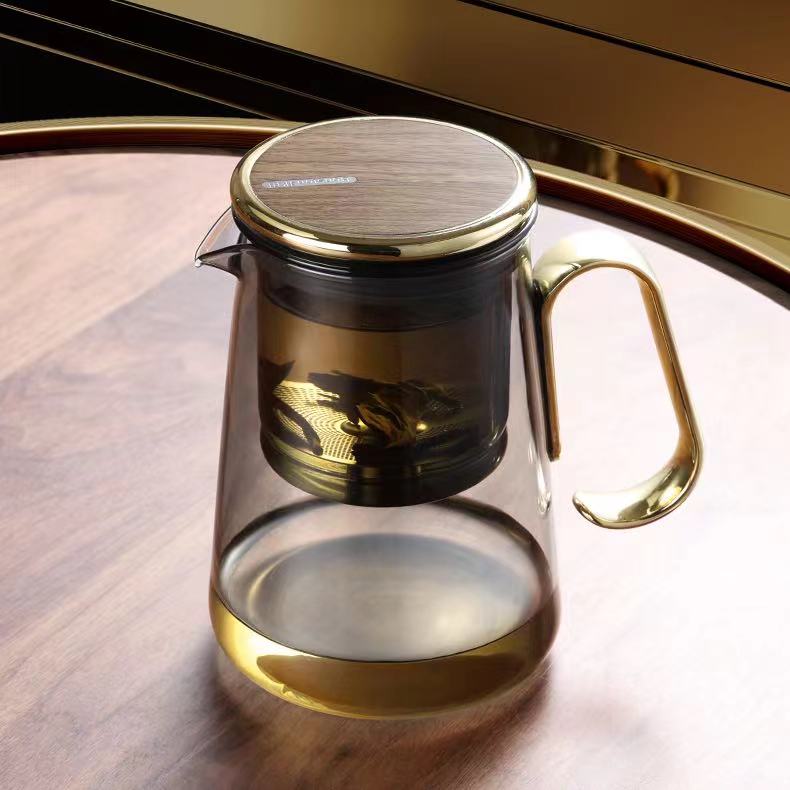 Elegant cup, all glass heat-resistant filter, tea brewing artifact, Kung Fu tea set, magnetic suction cup
