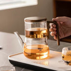 Glass High Temperature Magnetic Filter Tea Water Separation Teapot