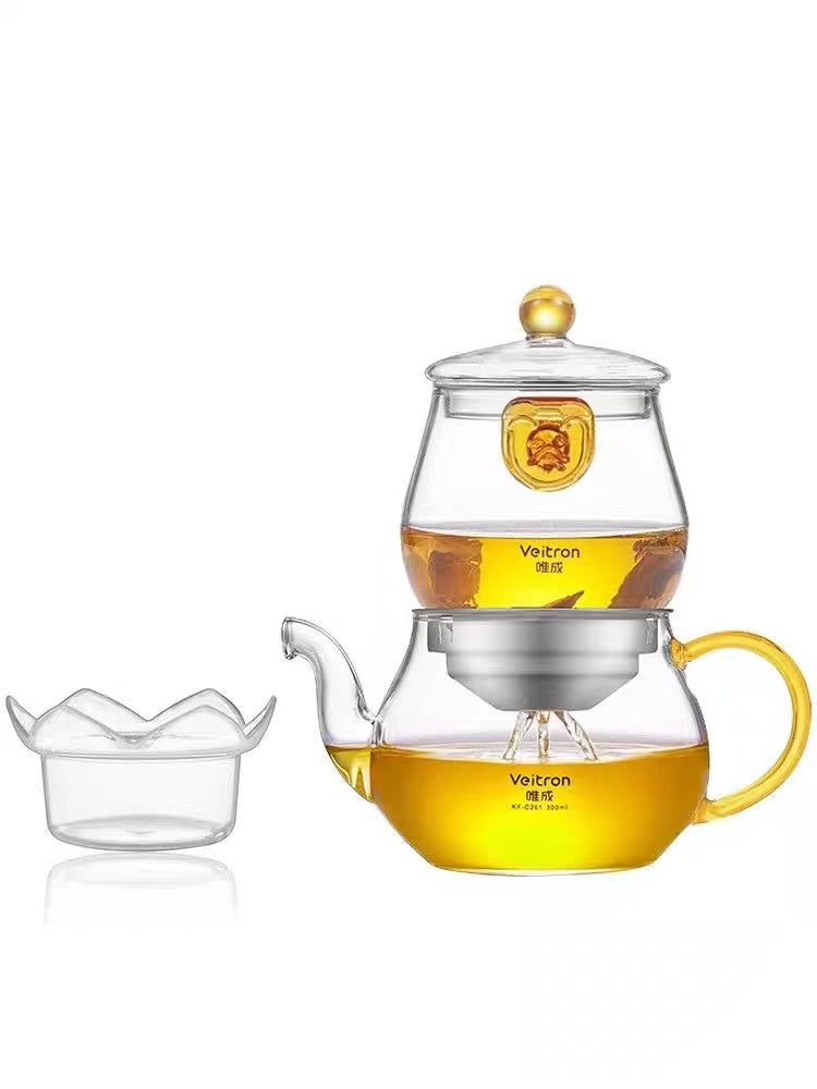 Teapot glass inner liner, elegant cup, tea separation and filtration