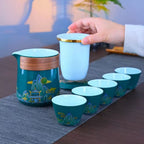 Chinese style ceramic tea set, car mounted