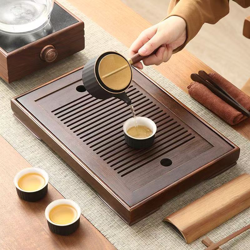 Simple bamboo tea tray and household storage box