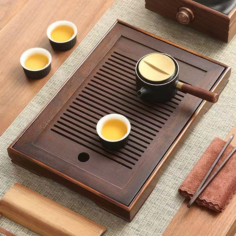 Simple bamboo tea tray and household storage box