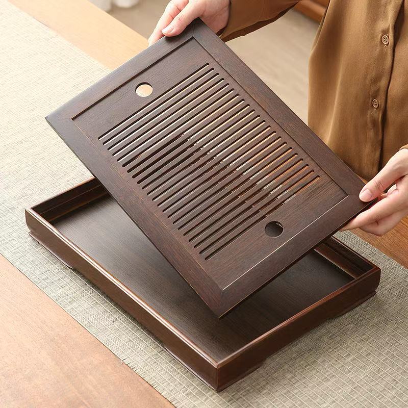 Simple bamboo tea tray and household storage box