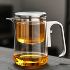 Glass one-key filter tea water separation tea pot