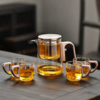 Glass one-key filter tea water separation tea pot