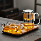 Glass one-key filter tea water separation tea pot