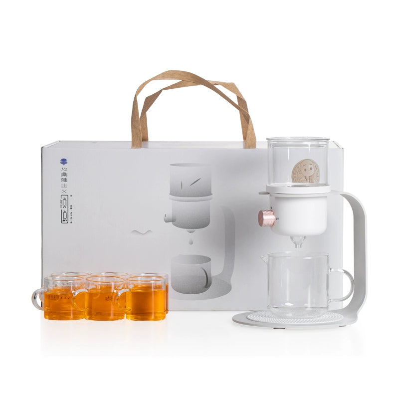 Glass mini freshly ground tea coffee filter pot