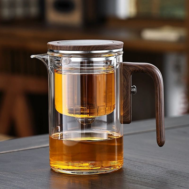 Full glass tea water separation magnetic bubble teapot