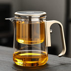 Glass one-key filter tea water separation tea pot