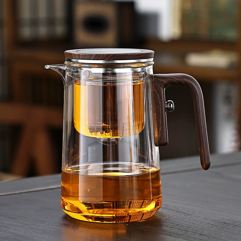 Full glass tea water separation magnetic bubble teapot