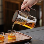 Full glass tea water separation magnetic bubble teapot