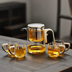 Glass one-key filter tea water separation tea pot