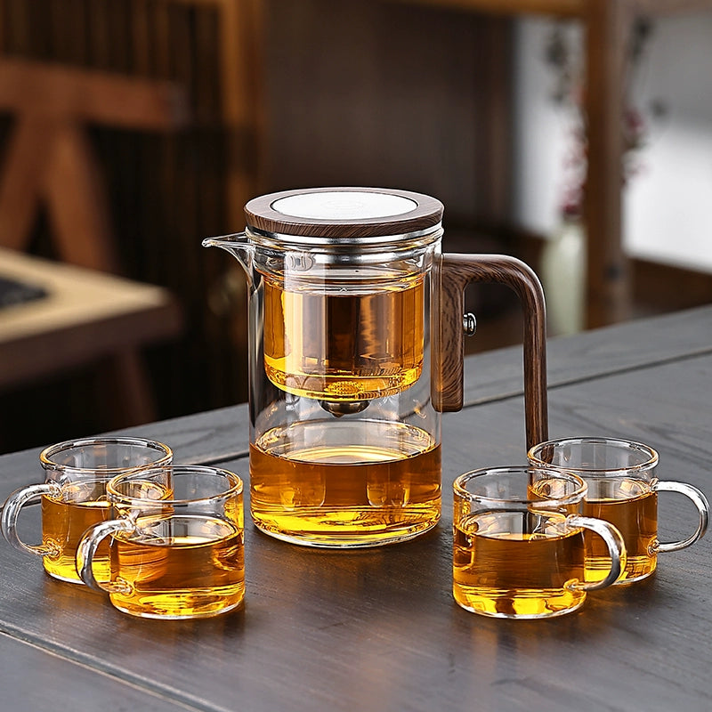 Full glass tea water separation magnetic bubble teapot