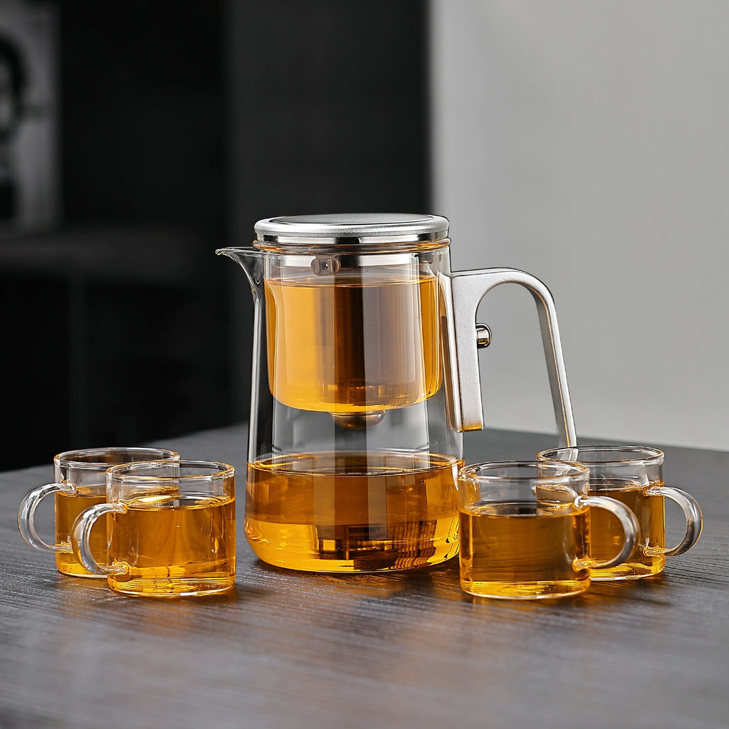 Glass magnetic absorption tea water separation tea cup