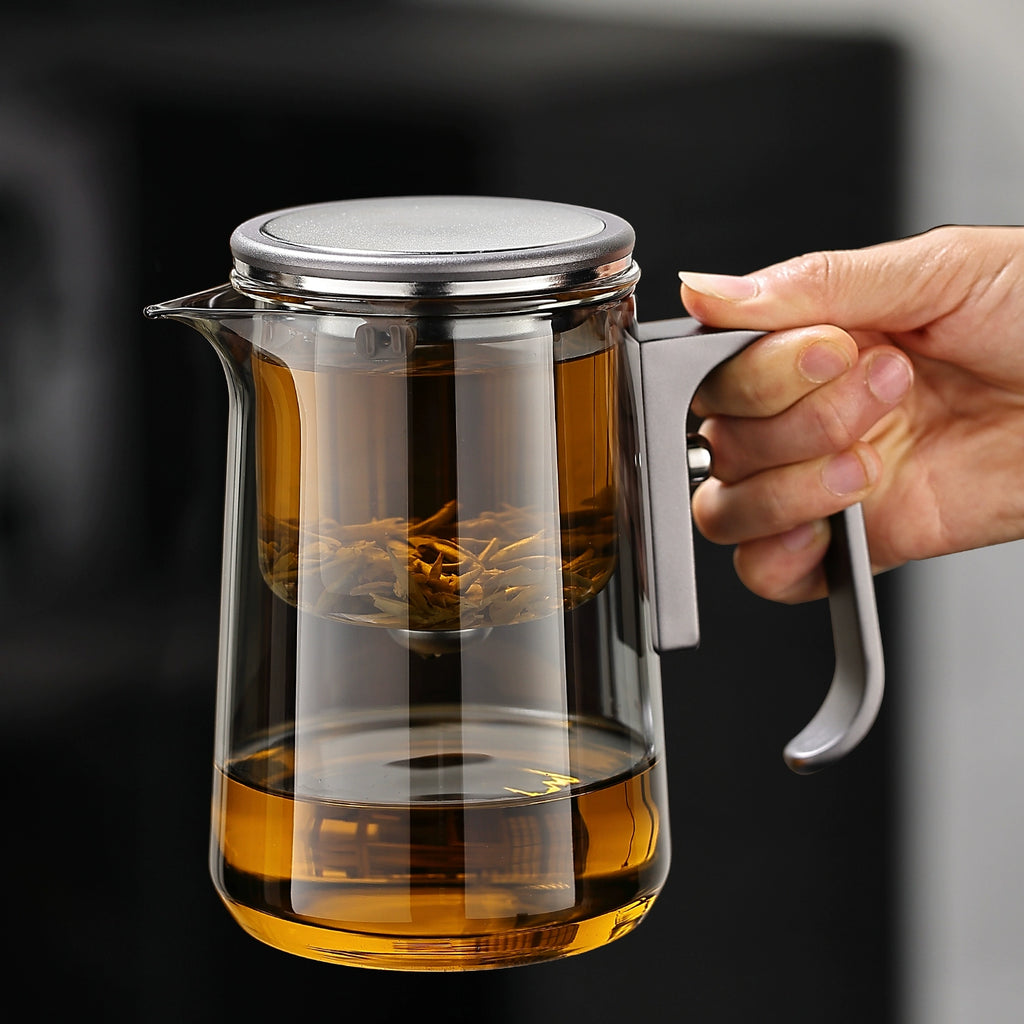 Glass magnetic absorption tea water separation tea cup
