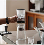 Small drip filter ice brewing coffee pot appliance