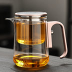 Glass one-key filter tea water separation tea pot