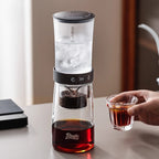 Small drip filter ice brewing coffee pot appliance