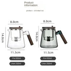 Tea water separation press type heat-resistant glass teapot