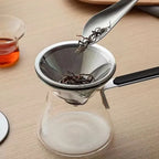 bamboo hat fluttering cup with filter glass tea teapot