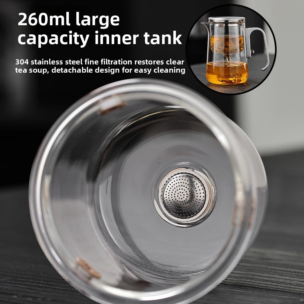 Glass magnetic absorption tea water separation tea cup