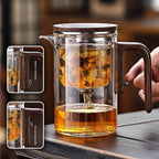 Full glass tea water separation magnetic bubble teapot