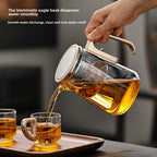Glass one-key filter tea water separation tea pot